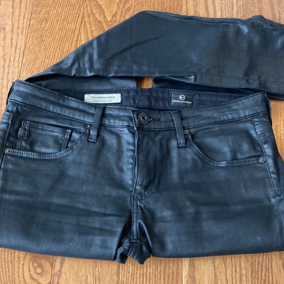 AG Adriano Goldschmied Legging Ankle Leatherette Black 26 (coated jean) - Picture 2 of 5